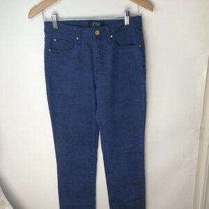 FDJ French Dressing Blue Jeans Blue‎ Black Animal Print Size 2